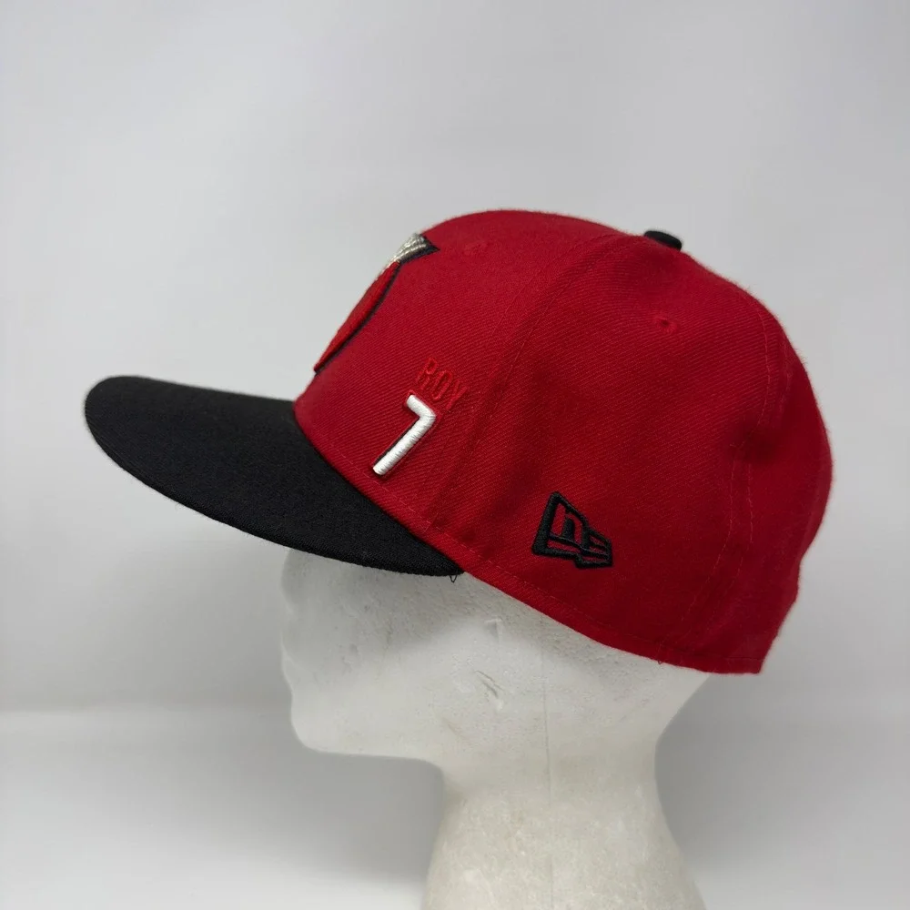 Vtg New Era 59FIFTY Portland Trail Blazers Brandon Roy 7 Fitted Hat Red Black 7